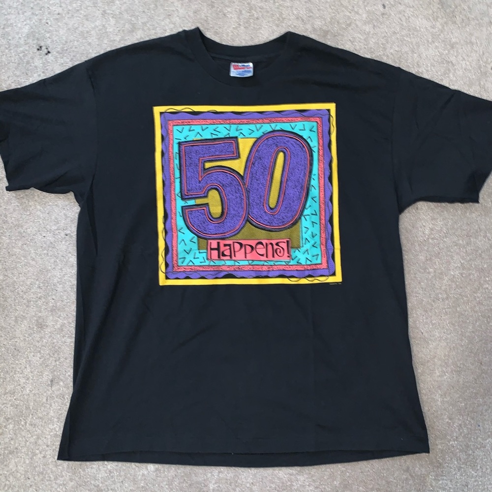 Hanes Heavyweight Single Stitch 50 Happens T Shirt